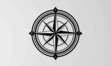 PUSULA METAL DUVAR DEKORU 48X48