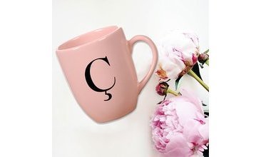 Ç HARF PEMBE KUPA BARDAK PEMBE