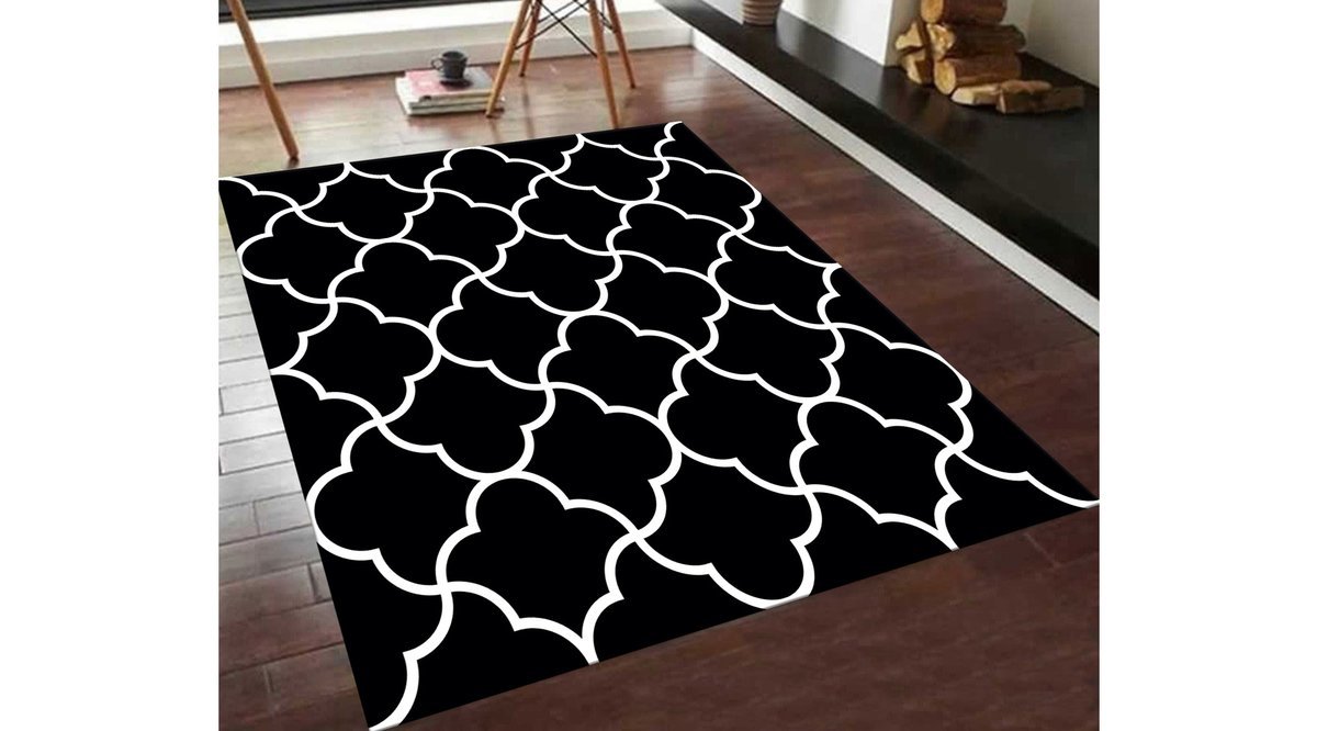 SİYAH BEYAZ DESENLİ HALI 60X100 FİYATI Vivense