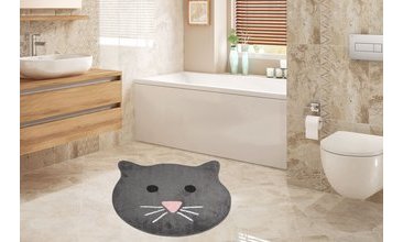 RAVİS HALI BANYO PASPAS KEDİ GRİ 80X80
