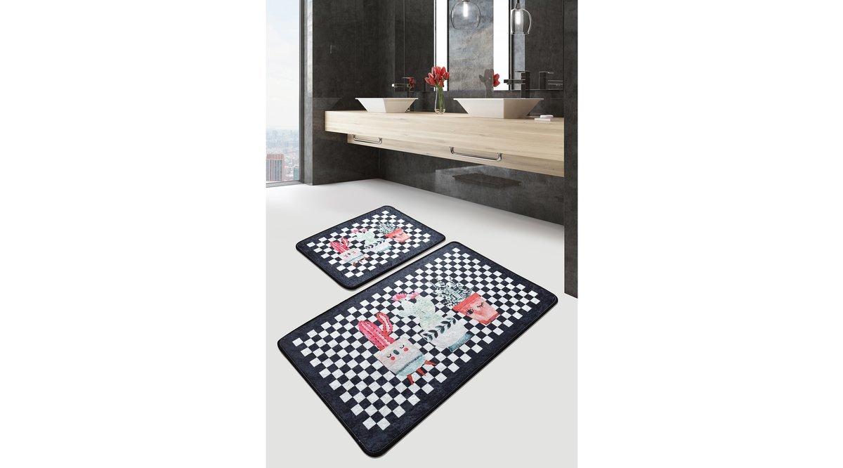 CHİLAİ HOME BLACK HAPPY HOUSE DJT İKİLİ SET HALI FİYATI Vivense