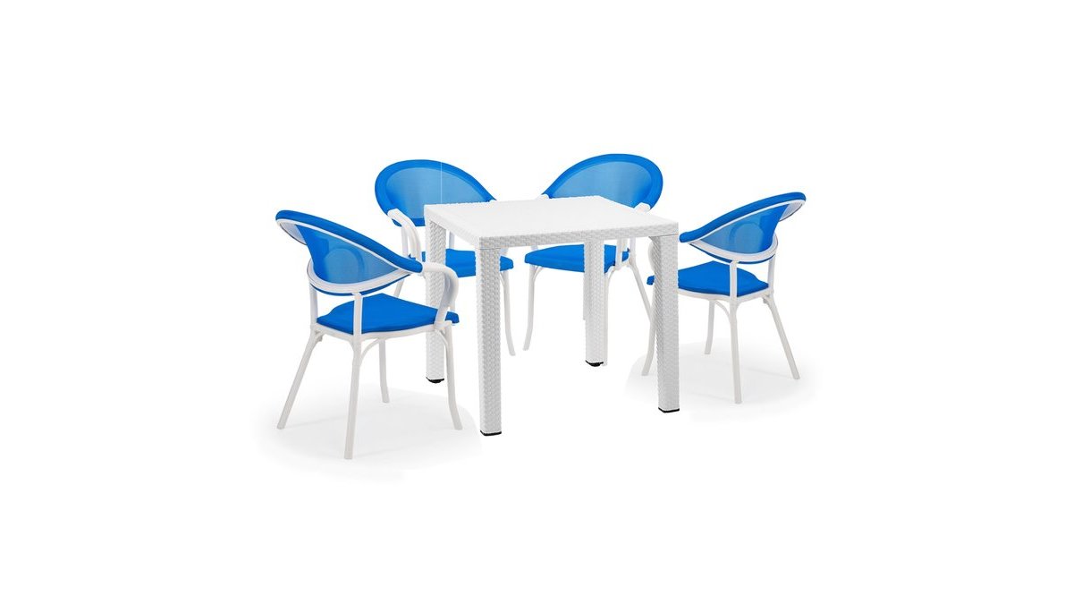 TİLİA SEA 4 KİŞİLİK CAMLI MASA SANDALYE TAKIMI BAHÇE BALKON SETİ FİYATI