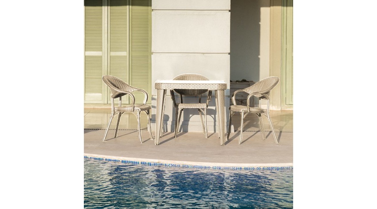 TİLİA MERY 4 KİŞİLİK CAMSIZ MASA SANDALYE TAKIMI BAHÇE