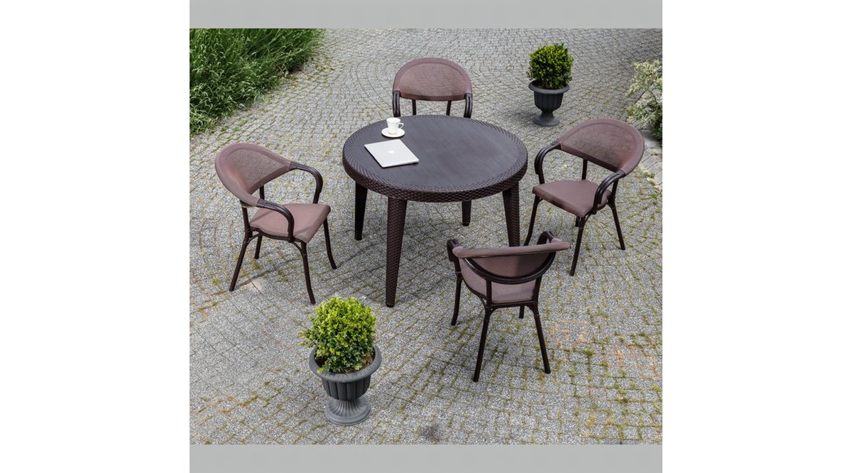 TİLİA SUNDAY 4 KİŞİLİK CAMSIZ MASA SANDALYE TAKIMI BAHÇE BALKON SETİ