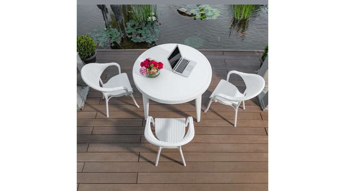 TİLİA APRİL 4 KİŞİLİK CAMSIZ MASA SANDALYE TAKIMI BAHÇE BALKON SETİ