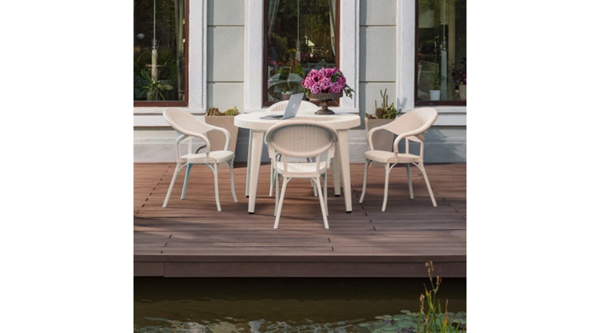 TİLİA APRİL 4 KİŞİLİK CAMSIZ MASA SANDALYE TAKIMI BAHÇE BALKON SETİ