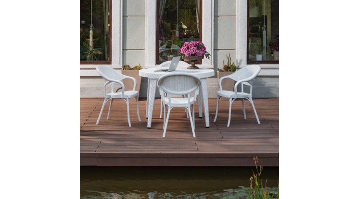 TİLİA APRİL 4 KİŞİLİK CAMSIZ MASA SANDALYE TAKIMI BAHÇE