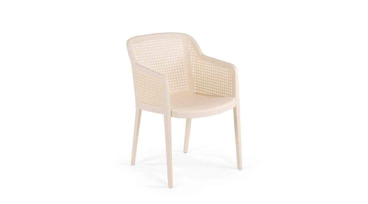 TİLİA PENA 4 KİŞİLİK CAMSIZ MASA SANDALYE TAKIMI BAHÇE BALKON SETİ KREM