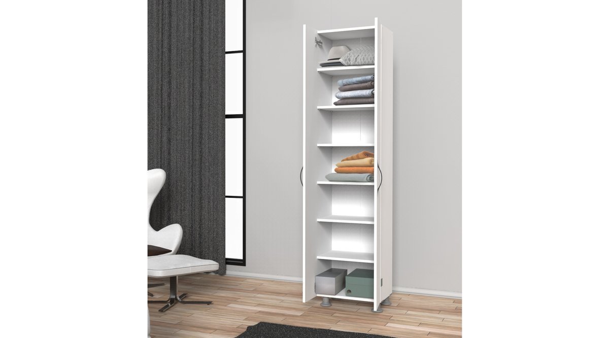 MİMİLOS D5 YATAK ODASI ELBİSE DOLABI 2 KAPILI 7 RAFLI