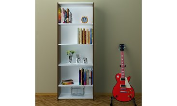 LİNDA ARKALIKLI KİTAPLIK CEVİZ BEYAZ