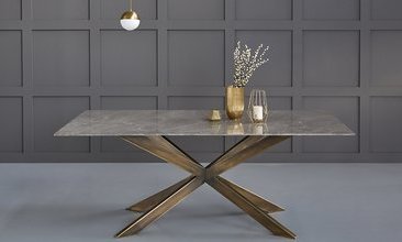 KANON MASA GRİ MERMER ESKİTME GOLD AYAK