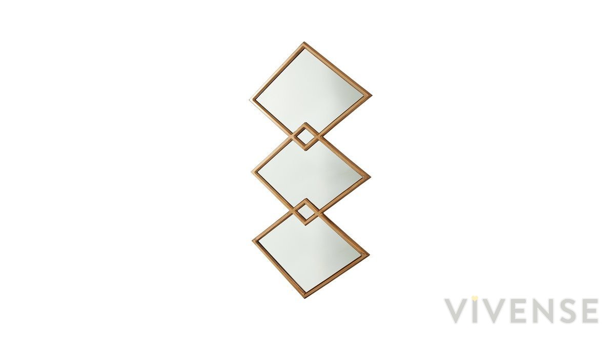 GEOMETRİK TASARIM ÜÇLÜ DUVAR AYNASI FİYATI Vivense
