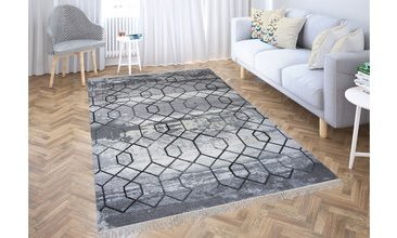 BULUT GRİ RENK GEÇİŞLİ NAKIŞ İŞLEMELİ HALI 80X150
