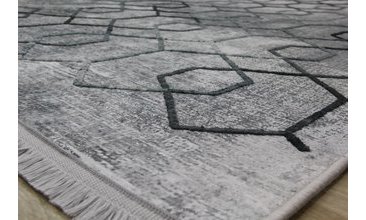 ANTRASİT GRİ RENK GEÇİŞLİ NAKIŞ İŞLEMELİ HALI 80X150