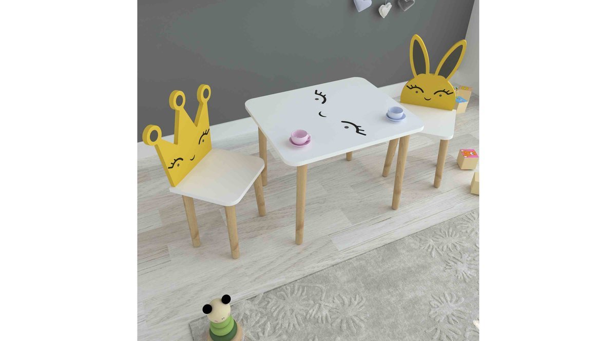 ADK2550 SARI KARE MASA SANDALYE TAKIMI FİYATI Vivense