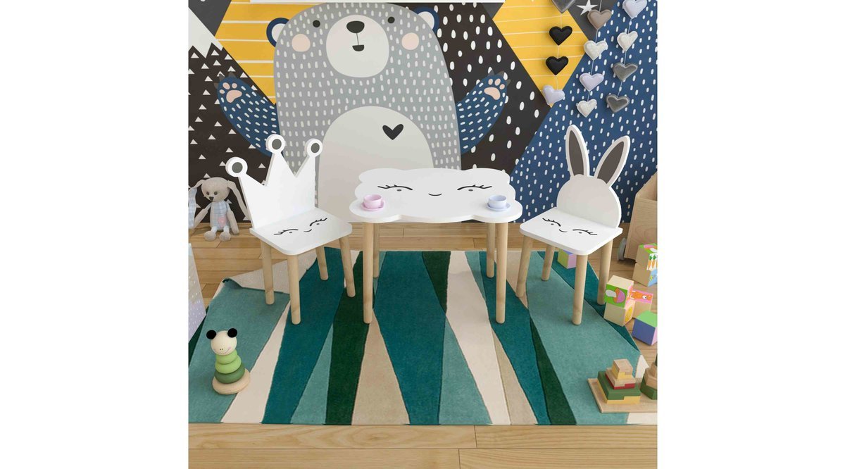 ADK2545 EBRAR ÇOCUK MASA SANDALYE TAKIMI BEYAZ FİYATI Vivense