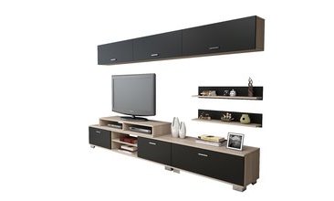 MAGENTA TV ÜNİTESİ RAFLI MEŞE-SİYAH