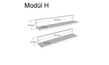 MAGENTA TV ÜNİTESİ RAFLI MEŞE-SİYAH