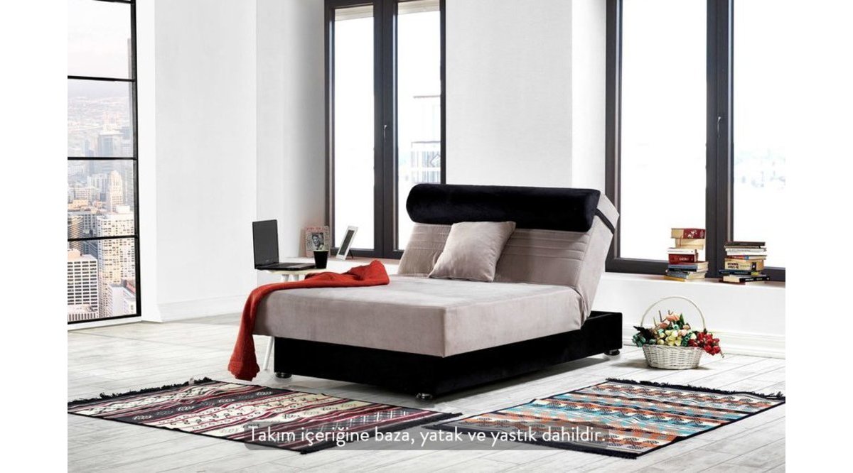 HALFBED HAREKETLİ TEK KİŞİLİK BAZAYATAK 120X190 SİYAH