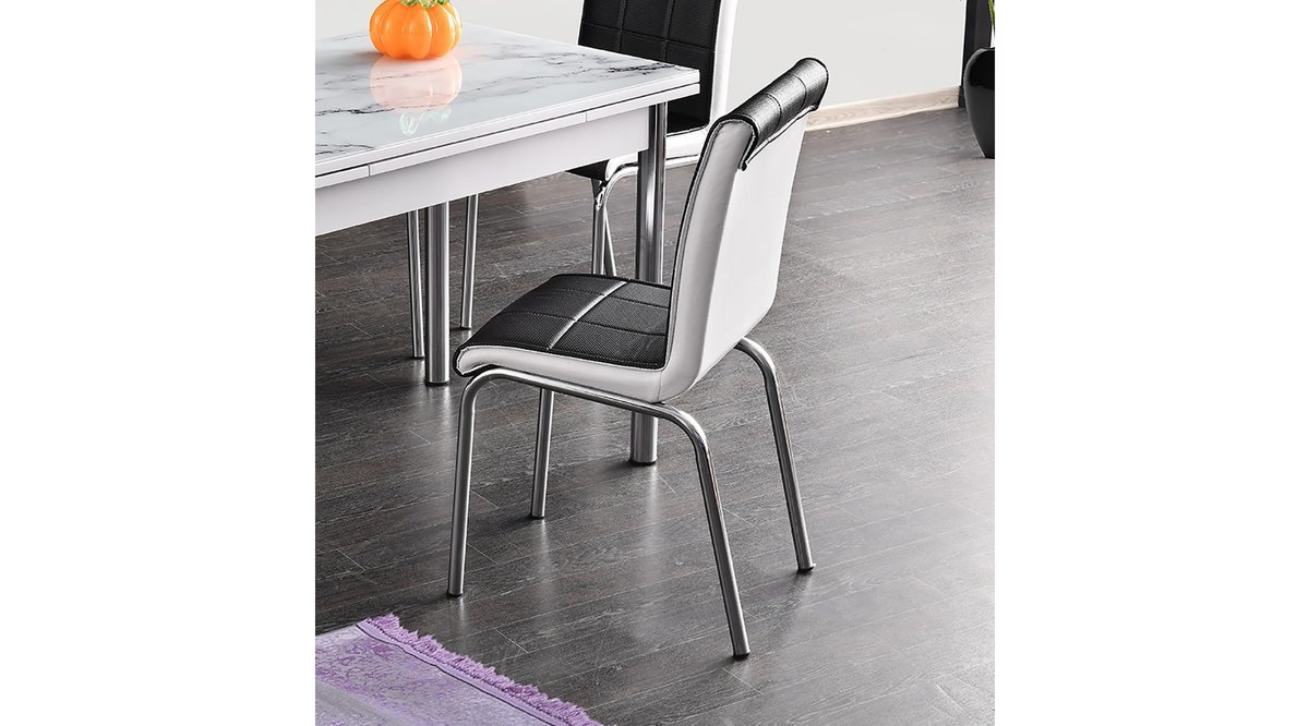 MİLA SANDALYE SİYAHBEYAZ FİYATI Vivense