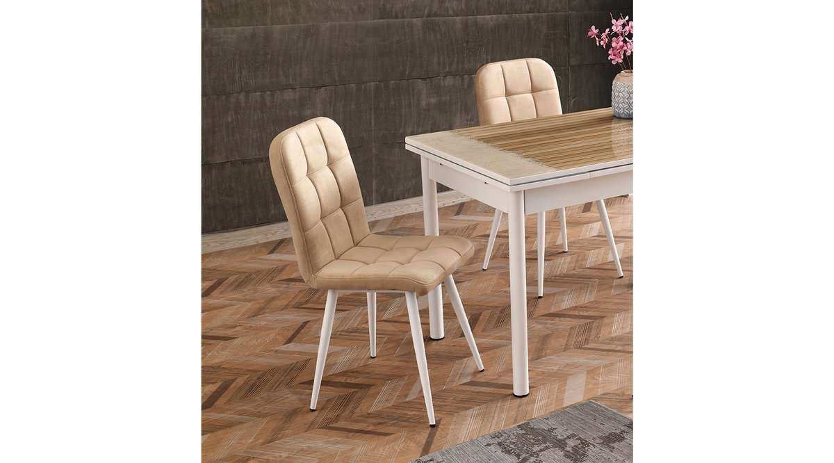 VEGAS MASA TAKIMI ESTA SANDALYE KREMBEYAZ FİYATI Vivense VEGAS MASA TAKIMI ESTA SANDALYE KREMBEYAZ FİYATI Vivense