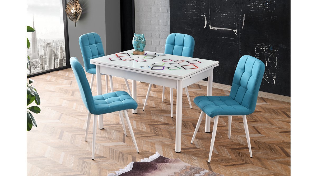 VEGAS MASA TAKIMI ESTA SANDALYE BEYAZRENKLİ FİYATI Vivense