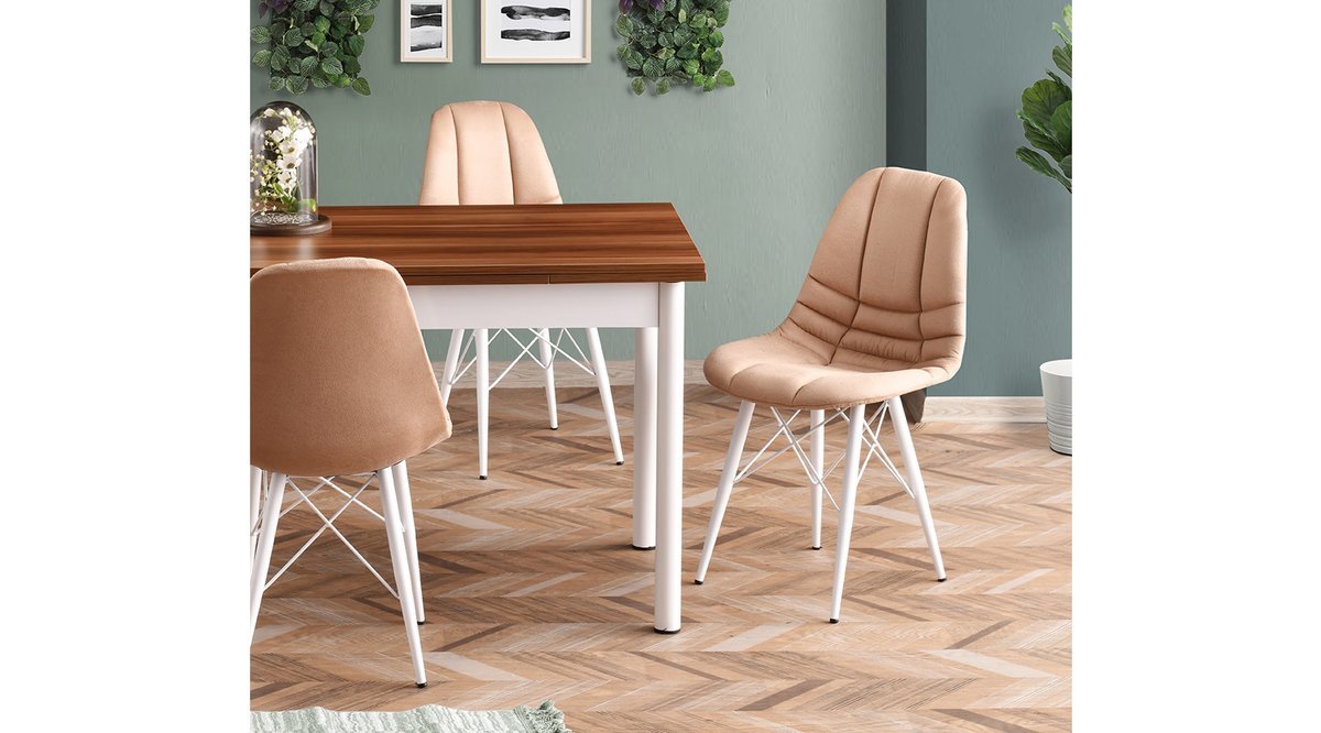 SMART MASA TAKIMI LİNA SANDALYE CEVİZBEYAZ FİYATI Vivense