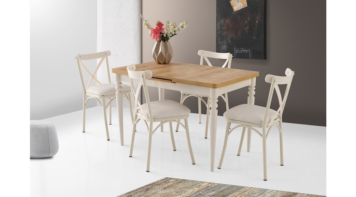 ERİS MASA TAKIMI ERİS SANDALYE EKRU FİYATI Vivense