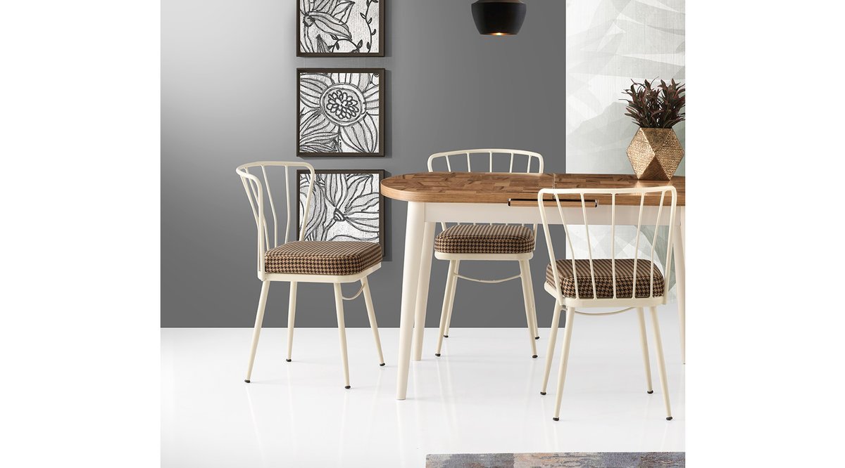 GENİUS MASA TAKIMI AY SANDALYE EKRU FİYATI Vivense