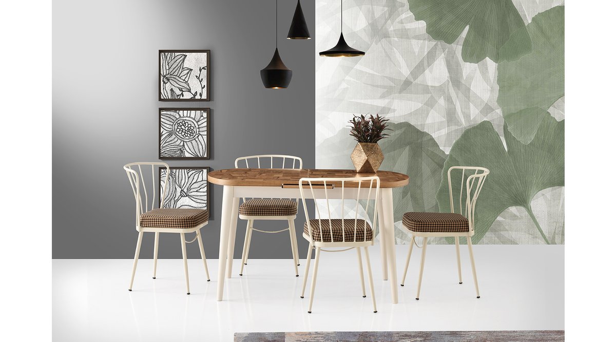 GENİUS MASA TAKIMI AY SANDALYE EKRU FİYATI Vivense