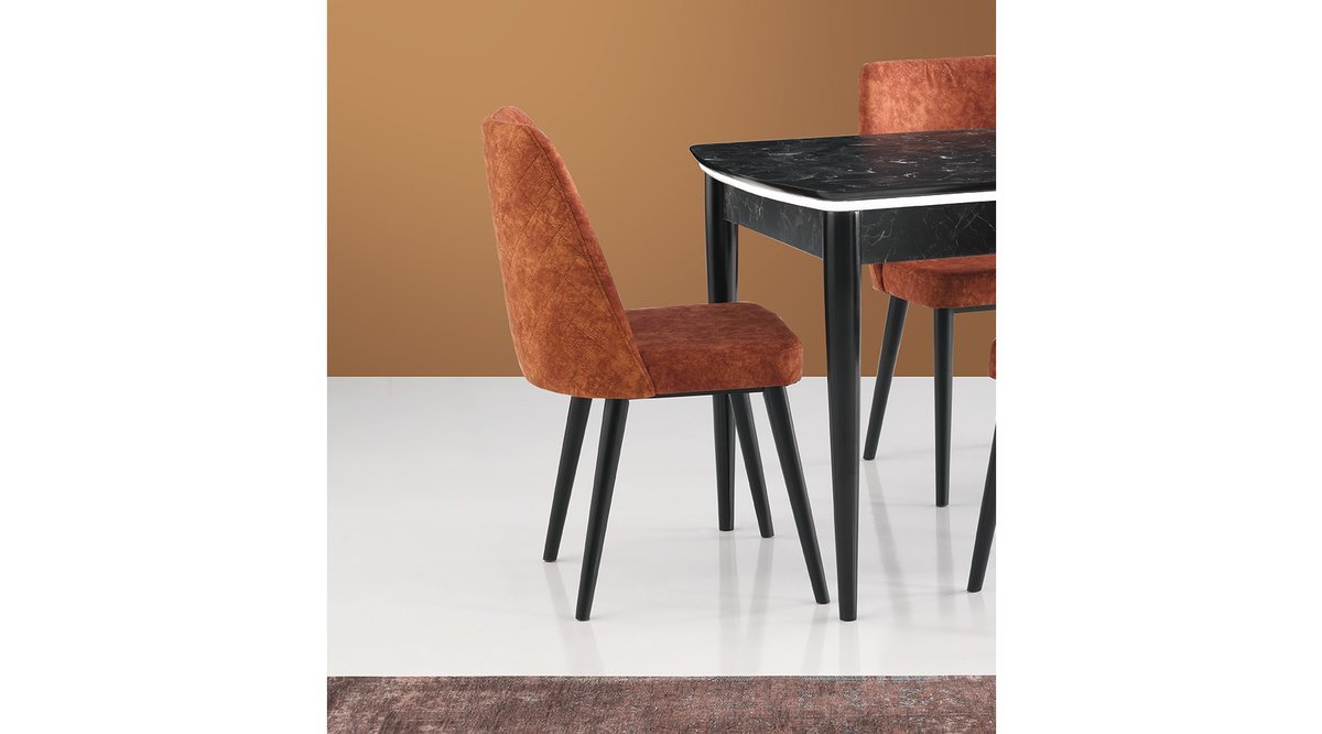 SARA MASA + 4 AD 4105KİREMİTSİYAH ESTER SANDALYE FİYATI