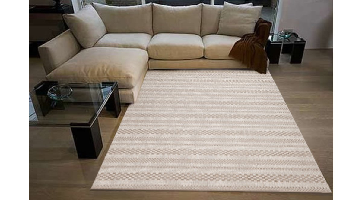 FARMHOUSE KREM ÇİZGİLİ KLASİK HALI 150x230 FİYATI Vivense