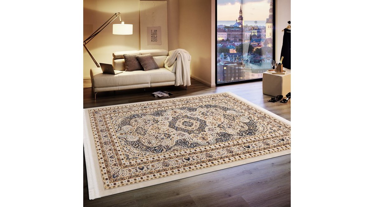 EKSELANS 07007A HALI KREM LACİVERT FİYATI Vivense