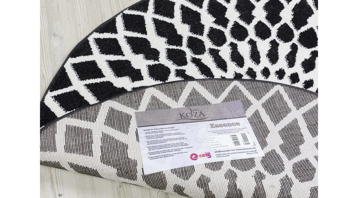 ESSENCE MODERN HALI OVAL HALI SİYAH BEYAZ 35361A FİYATI Vivense