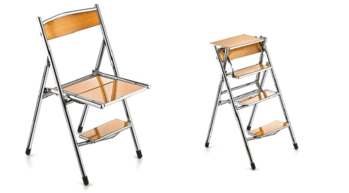 KATLANIR SANDALYE MERDİVEN MERDİVENE DÖNÜŞEN SANDALYE MEŞE MEŞE