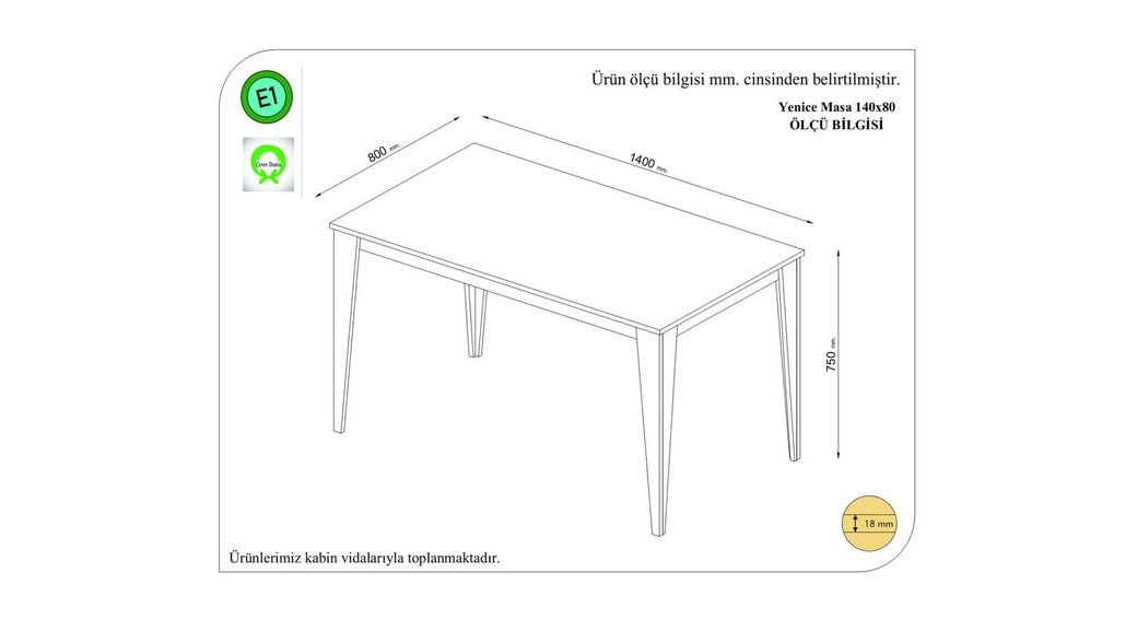 Yenice Mutfak Masasi 140 Cm Beyaz Fiyati Vivense