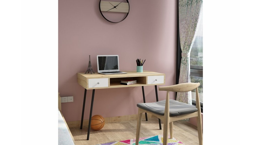 Iki Cekmeceli Metal Ayakli Safir Mese Calisma Masasi Fiyati Vivense