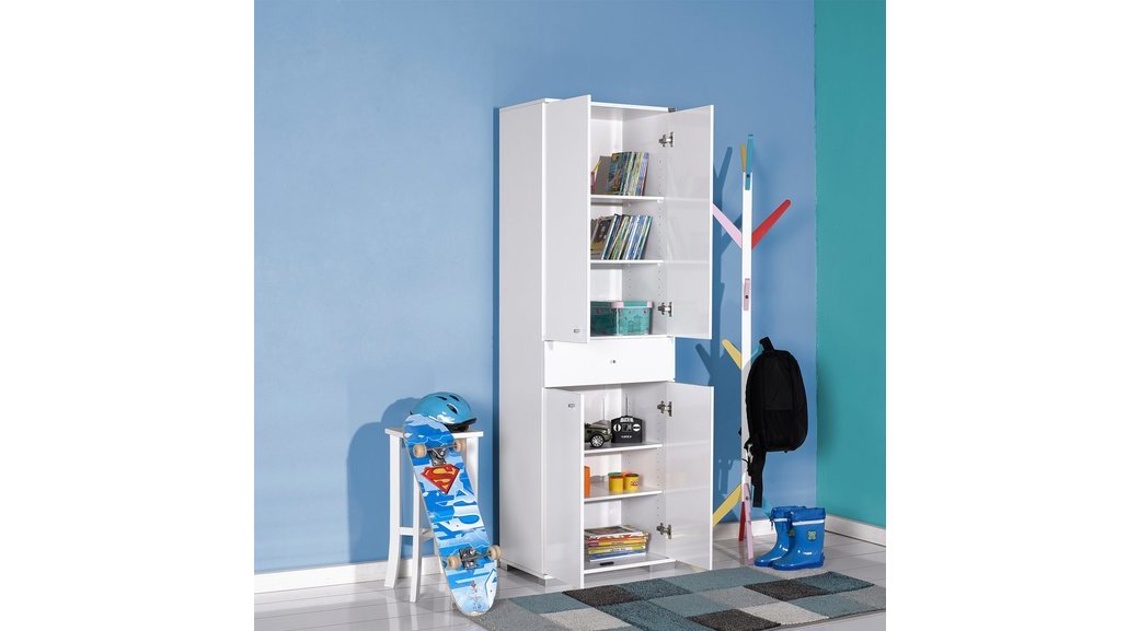 Adore Diamond 4 Kapakli Tek Cekmeceli Dolap Lake Beyaz Fiyati Vivense