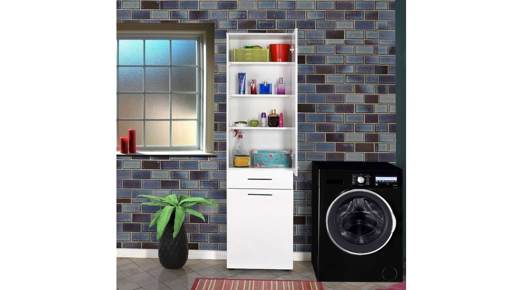 Adore Diamond Camasir Sepetli Kapakli Ve Cekmeceli Cok Amacli Dolap Lake Beyaz Fiyati Vivense