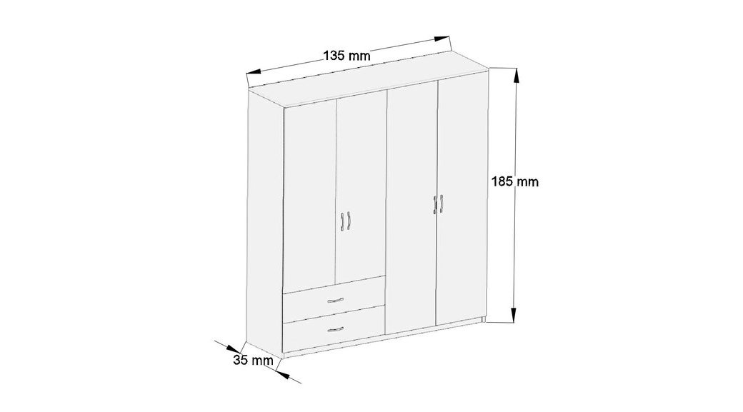 Beta 4 Kapakli 2 Cekmeceli Gardirop Fiyati Vivense