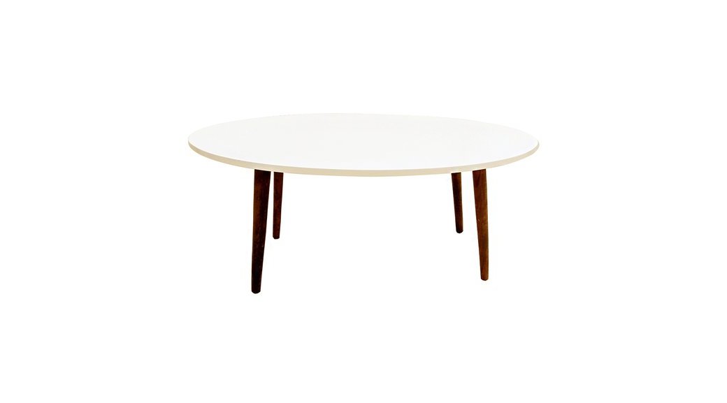 Oval Orta Sehpa Beyaz Lake Boyali Mdf Tablali Ahsap Ayakli Fiyati Vivense