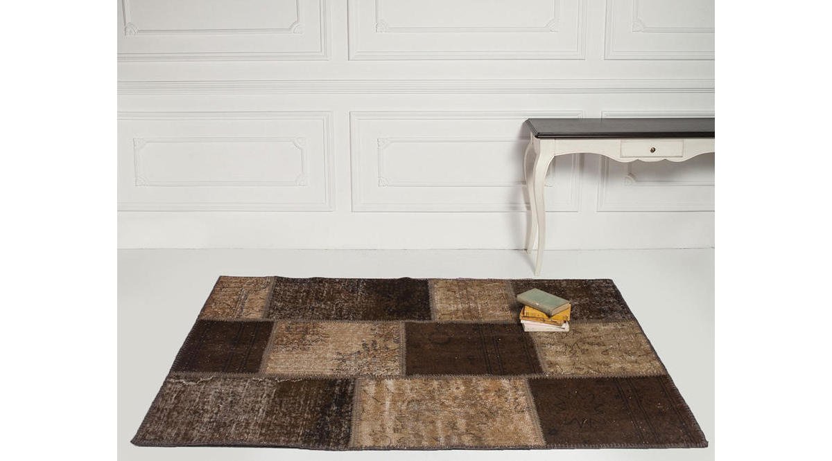 KAHVERENGİ PATCHWORK HALI FİYATI Vivense