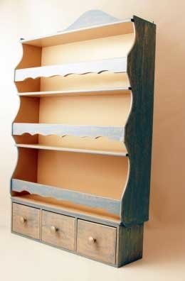 ESKİTME MAVİ ÇEKMECELİ RAF