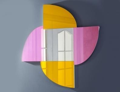 ROLLS PEMBE/SARI DEKORATİF AYNA