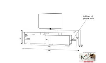 STİLO TV ÜNİTESİ 200 CM BYZ-SYH