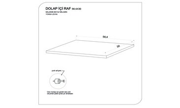 DOLAP İÇİ RAF 56,4X30 CM