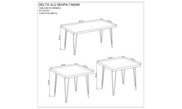 DELTA ÜÇLÜ SEHPA TAKIMI