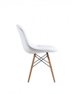EAMES SANDALYE KAPİTONELİ DERİ BEYAZ