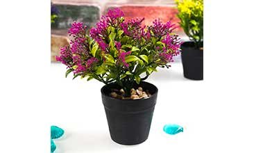 DEKORATİF SAKSILI YAPAY ÇİÇEK ASORTİ