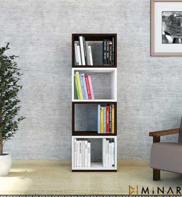 ANZE DÖNER KİTAPLIK PARLAK BEYAZ KIRMIZI